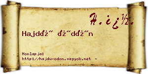Hajdú Ödön névjegykártya